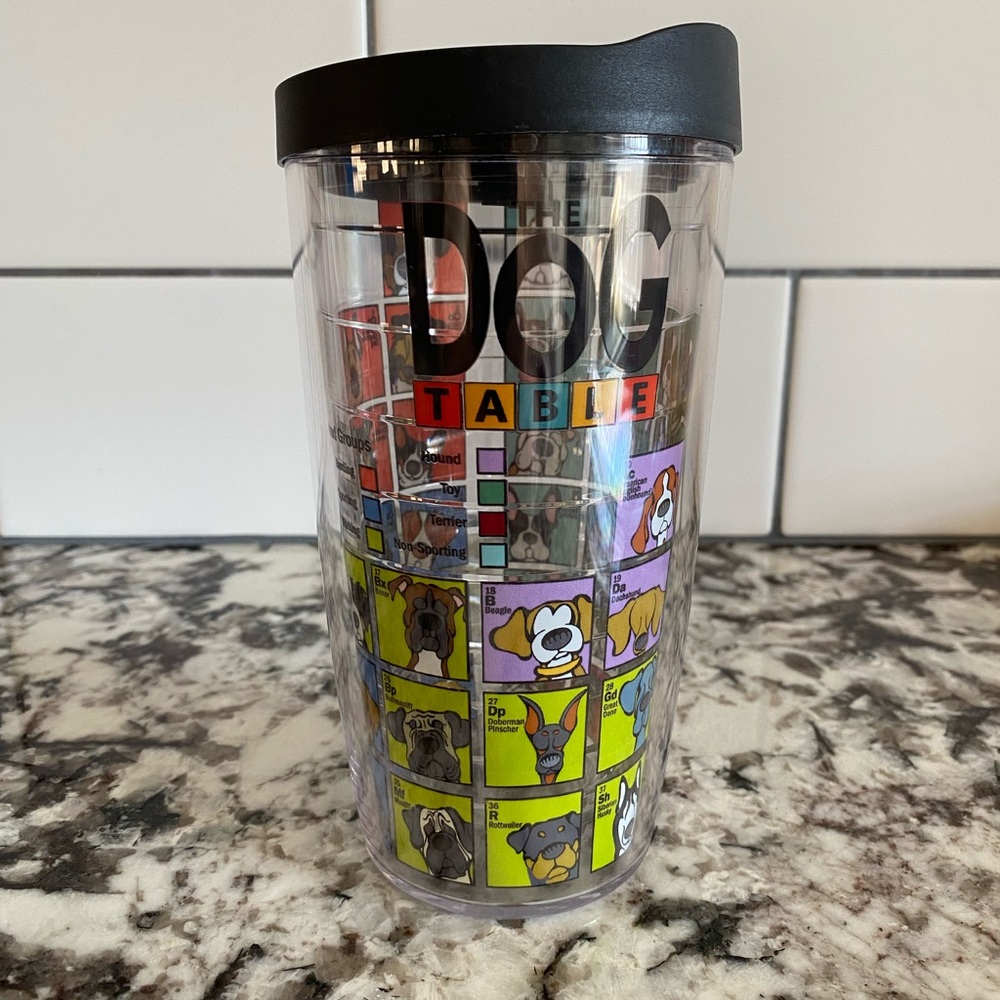Dog Table Tumbler with Colorful Dog Graphics